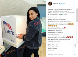 ““I am so grateful to be home in time to vote…“, Demi Lovato on Instagram“, Demi Lovato on Instagram