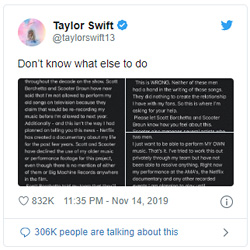 Taylor Swift: “Don’t know what else to do.”